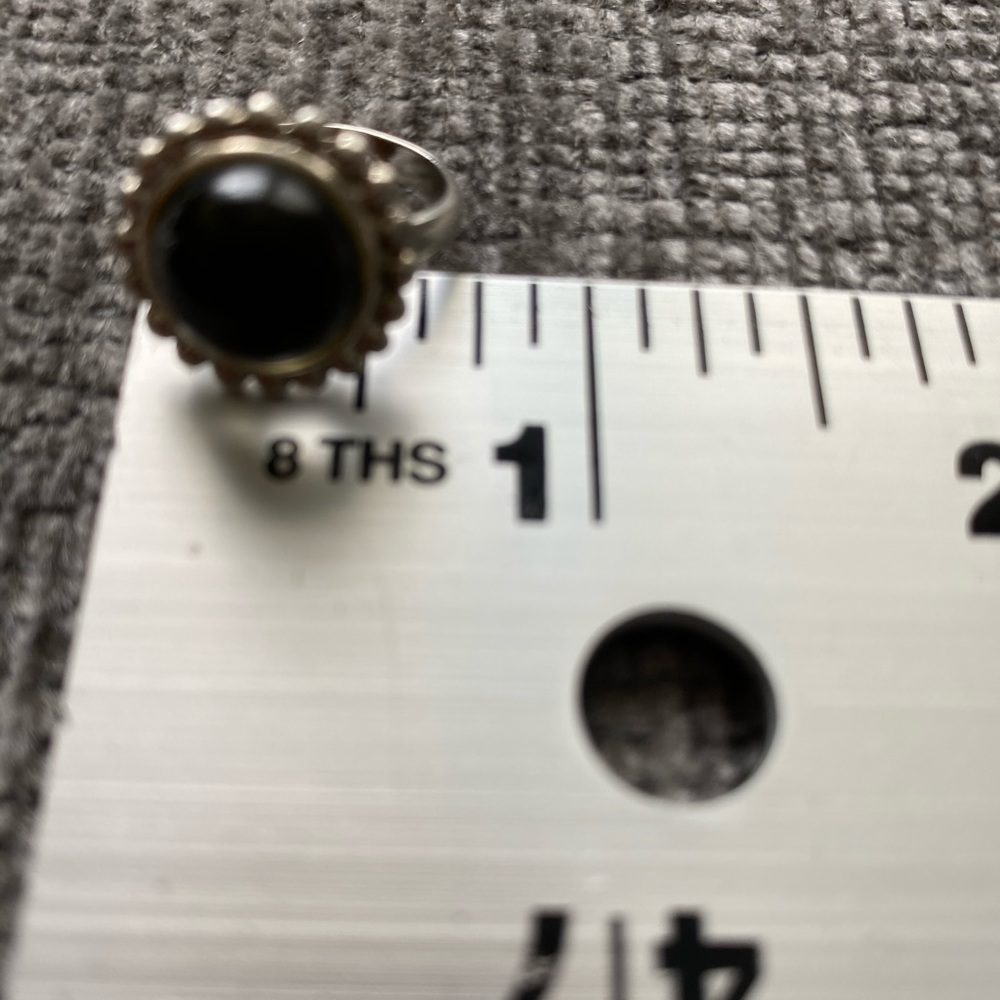 Silver Ring & Translucent Dark Green Center Stone - image 3